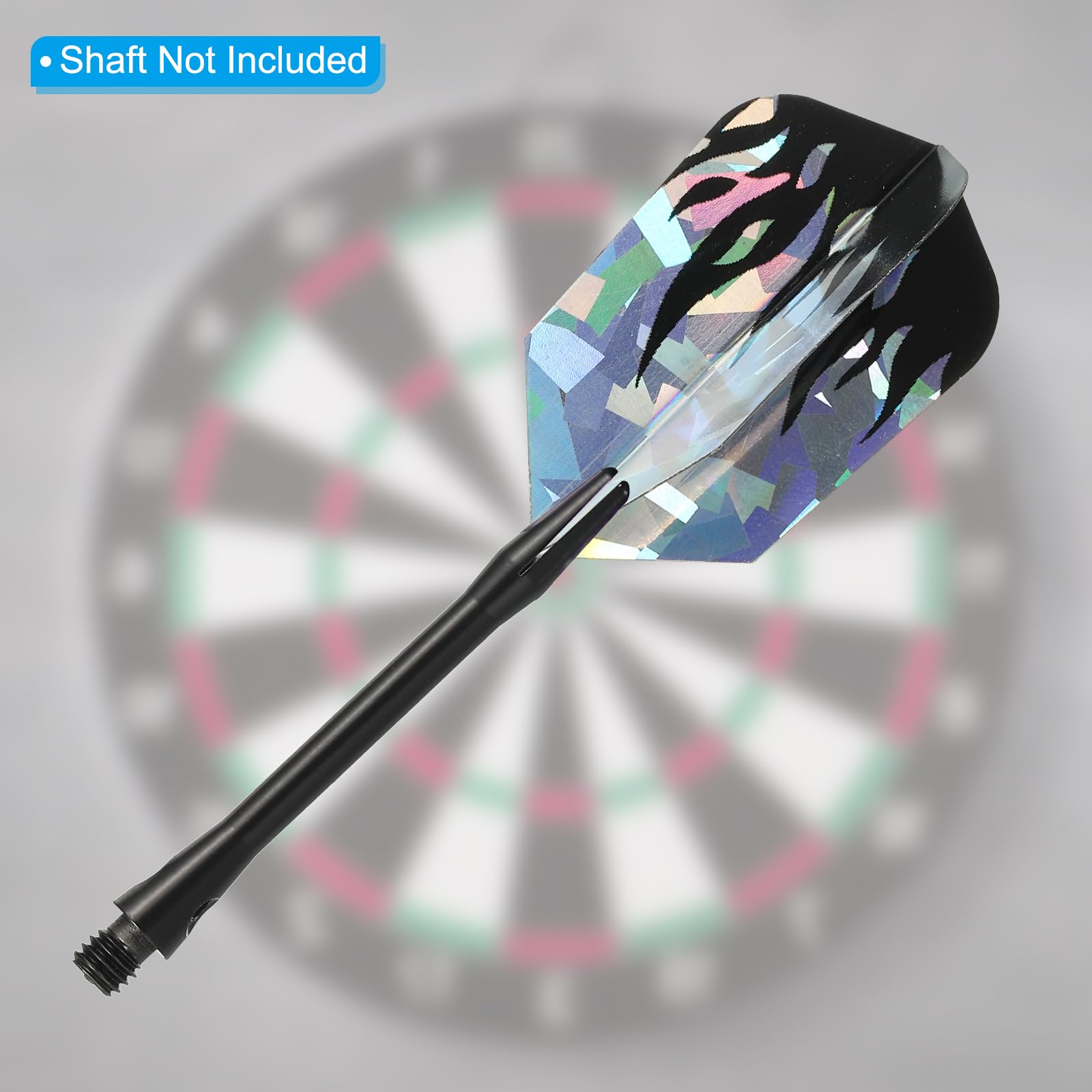 PATIKIL Slim Dart Flights, 3 Pack PET Unique Design Dart Accessories for Steel Tip Dart and Soft Tip Darts Black Silver Tone - Image 4