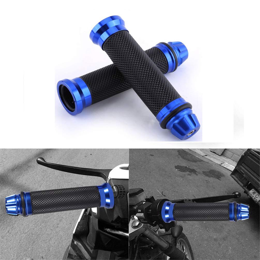 Poignées De Guidon Moto 22mm Anti-dérapantes – En Caoutchouc Et Alliage Aluminium, Couleur Violet, Pour Moto, Scooter, VTT
