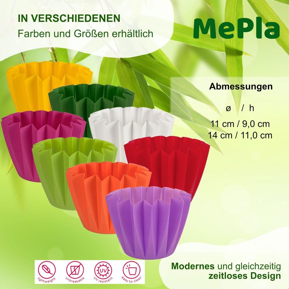 MePla - 20 Stück - Umtopf Adonis ø14 - Weiss - Bruchsicher, UV-beständig & wetterfest – Pflanztopf Made in Germany für innen & außen