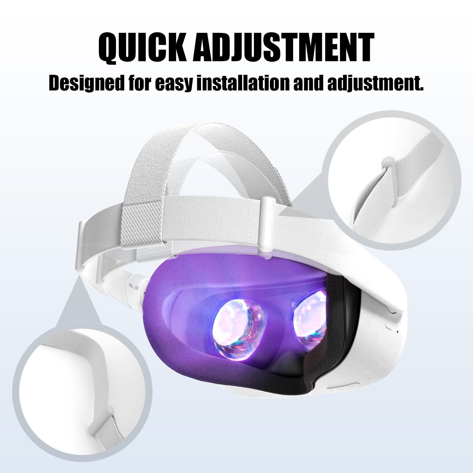 Fascia per la Testa per Oculus Quest 2 Visore, Regolabile Cinturino di Ricambio Head Strap Parti di Accessori Visore VR Compatibile con Meta Quest 2