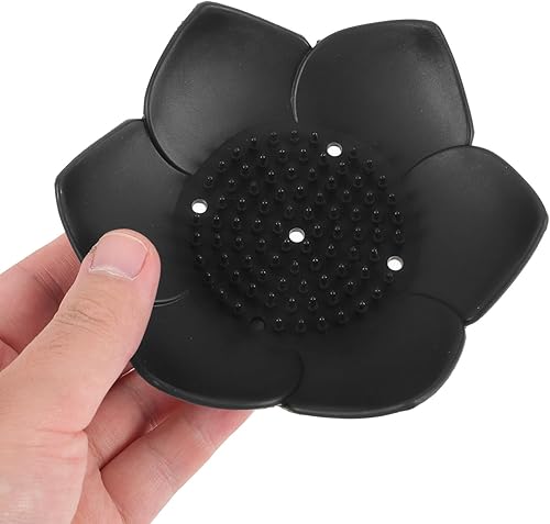 Miniatura 3 de NOLITOY 4 jaboneras autodrenantes de silicona con flor de loto, bandeja de jabón para guardar jabón, soporte de esponja para el hogar, baño,