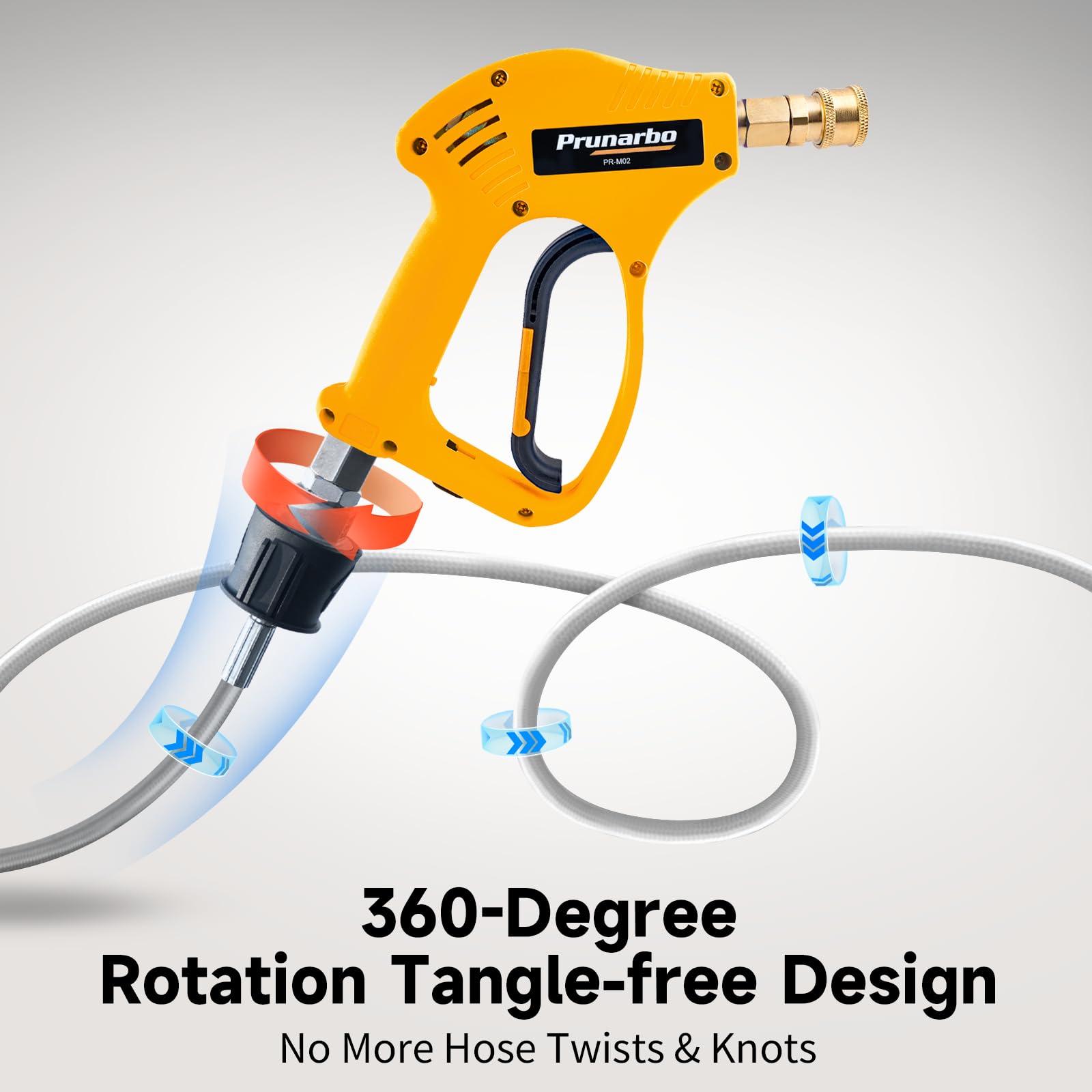 Pistolet de nettoyeur haute pression avec canon à mousse, adaptateur de tuyau à montage rapide compatible avec Karcher K2-K7, 5 buses de pulvérisation, bouteille en mousse de 1 L (PR-M02-B)