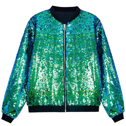Veste à paillettes pour homme avec fermeture éclair élégante veste disco