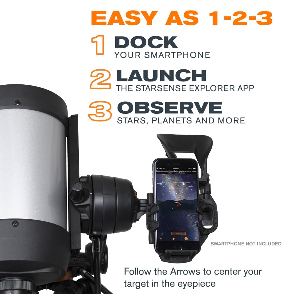 Celestron 22462 StarSense Explorer DX 5” Telescopio Schmidt-Cassegrain compatibile con app per smartphone Funziona con l'app StarSense – Compatibile con iOS/Android