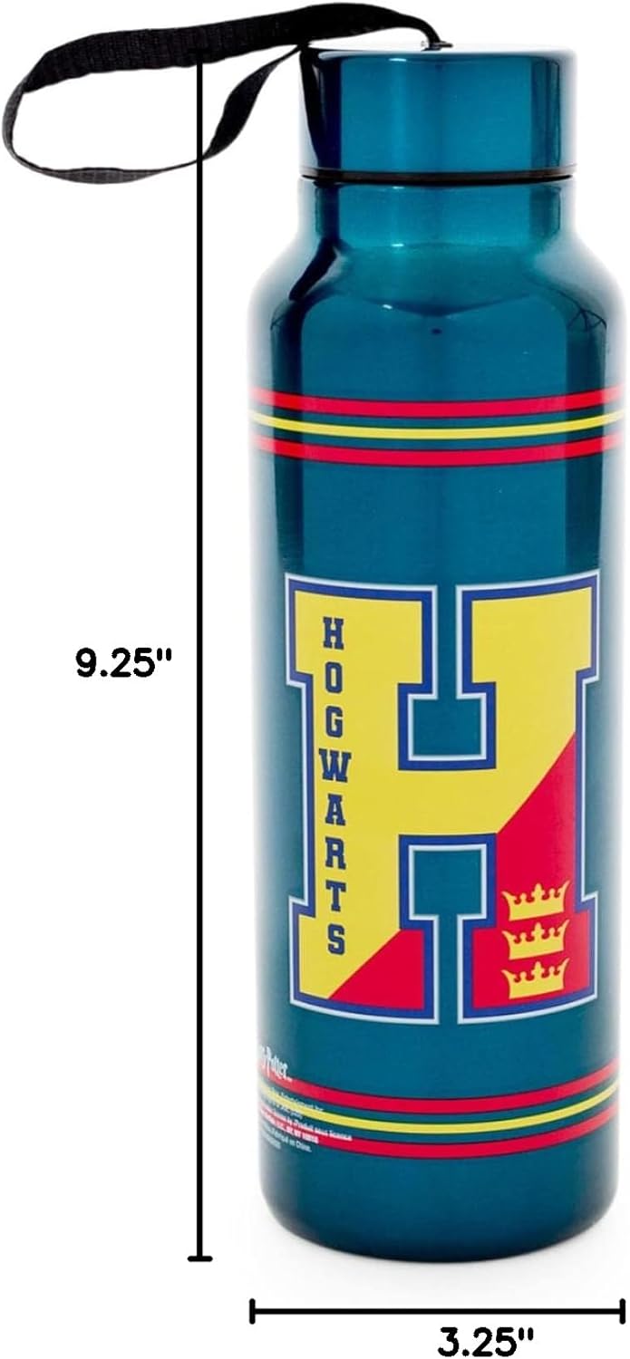 Silver Buffalo Harry Potter Hogwarts School Crest Stainless Steel Water Bottle with Strap, 27 Ounces - Image 9