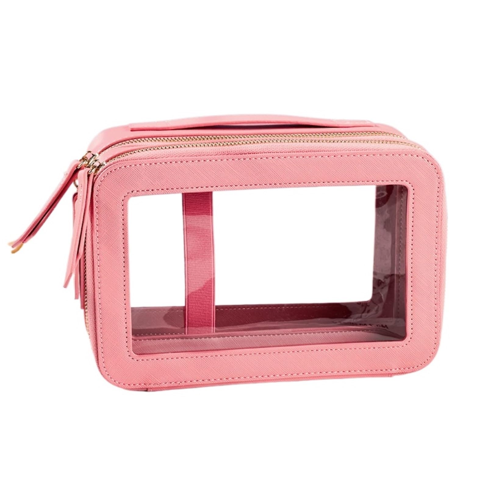 Beauty Case da Viaggio Borsa da toilette for viaggi d'affari Custodia impermeabile Borsa cosmetica trasparente a doppio strato in PU portatile di grande capacità (Color : B, Size : 9.2 * 3.5 * 6.2in)