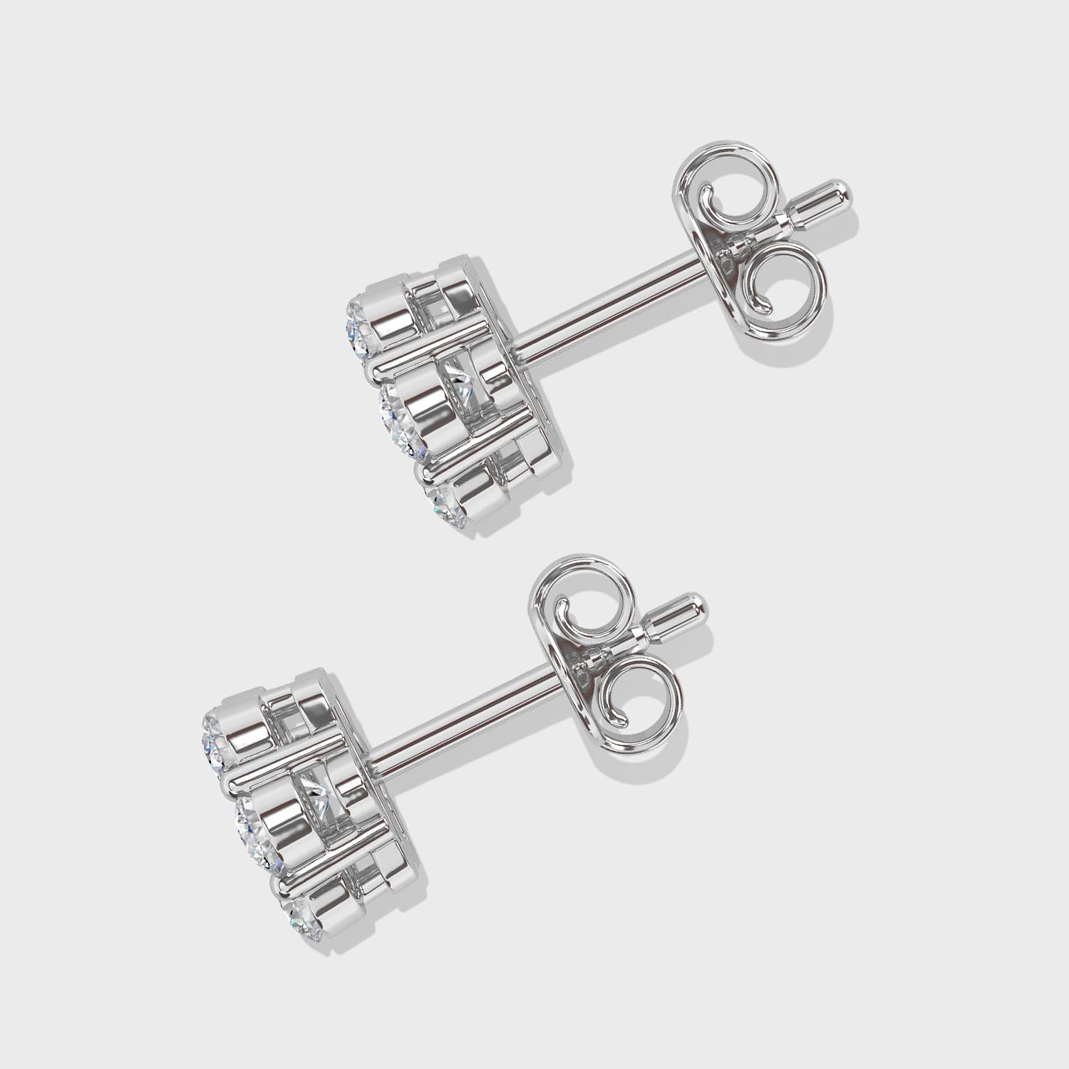 LUXURIANT Diamant Ohrringe – SGL-zertifizierte VS Labor Diamanten, 1 ct, 925 Silber & 750 Gelbgold Vermeil & Platiniert