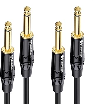 Cable Matters 2-Pack 1/4 Inch TS to TS Electric Guitar Cable - 6ft, Guitar Amp Cord, Instrument Cable for ElectricGuitar, Mandolin, Bass AMP, Keyboard, Mixer, Equalizer