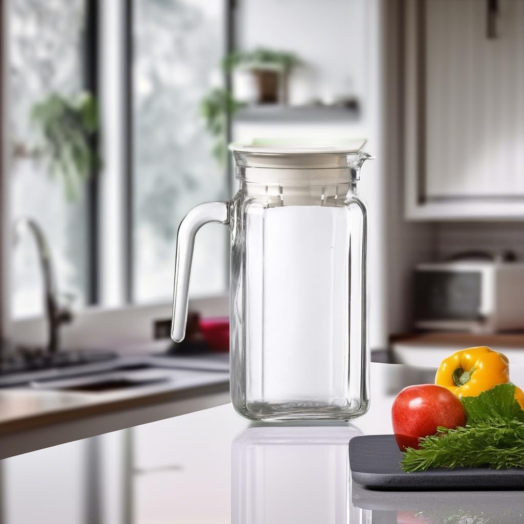Amici Home Italian Igloo Quadra Glass Pitcher with Lid and Spout | 17 Ounce | Clear Glass Water Pitcher for Refrigerator | Carafe for Iced Tea, Juice, Milk, Cold Brew and Mimosa Bar - Image 5