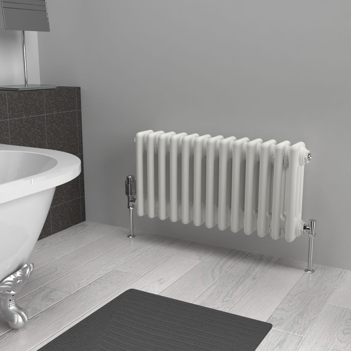 Lux Heat White Horizontal 3 Column Traditional Radiator 300mm (H) x 605mm (W) — image 1
