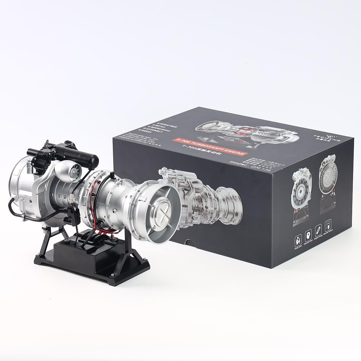 LootPop Modelo de motor de avión, SKYMECHMAN Escala 1:4 Metal Simulación Eléctrico Militar Helicóptero Turbo Eje Kit de Modelo, Coleccionable Para Adultos Y Amantes De Helicópteros Militares