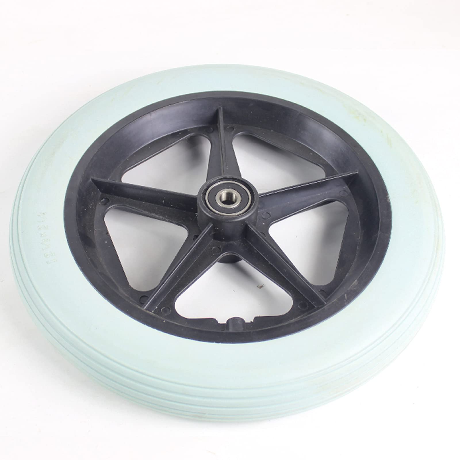 Reemplazo Manual de La Rueda del NeumáTico Trasero de La Silla de Ruedas de 12 Pulgadas, Ruedas Giratorias Sólidas No Inflables de PU con Rodamiento de 12 mm, Gris