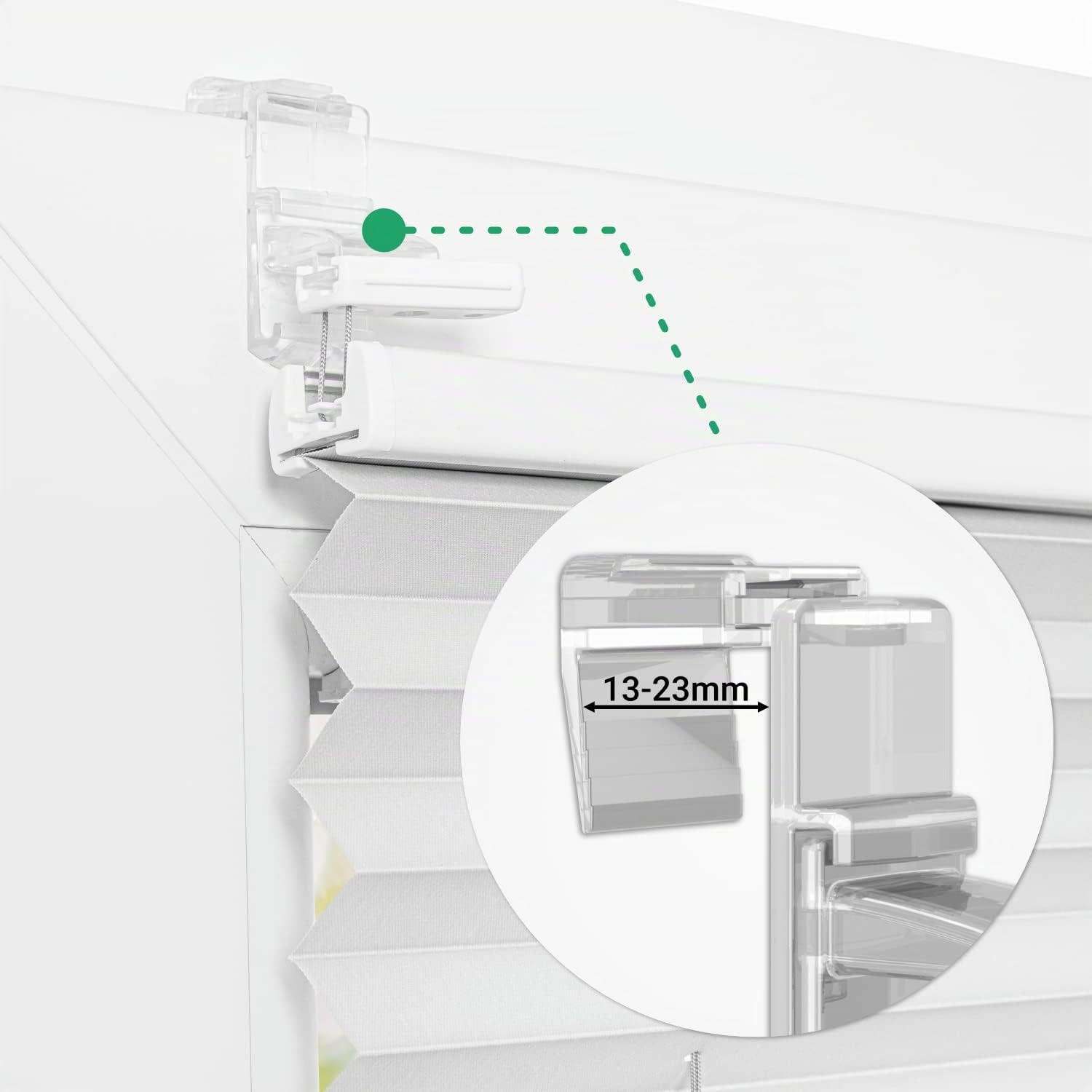 Estika Tenda plissettata su misura senza forare - larghezza 30-129 cm, altezza 150-230 cm - tessuto in 23 colori, profilo in 5 colori - per interni, per finestre, fissaggio a morsetto (Klemmfix)