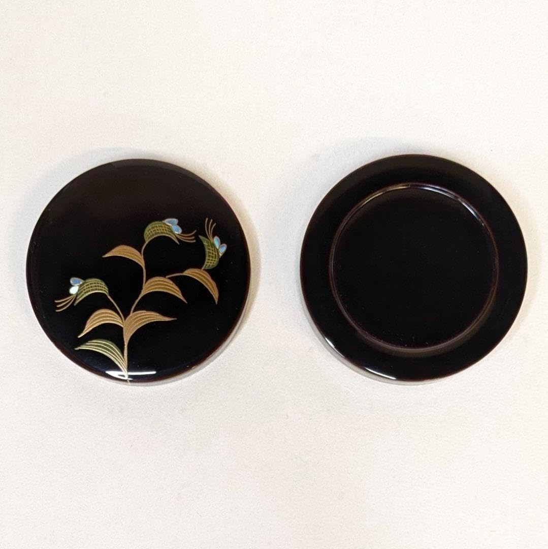 茶道具 香合 露草 2.5寸 蒔絵 田中修孝作 山中漆器 仏具