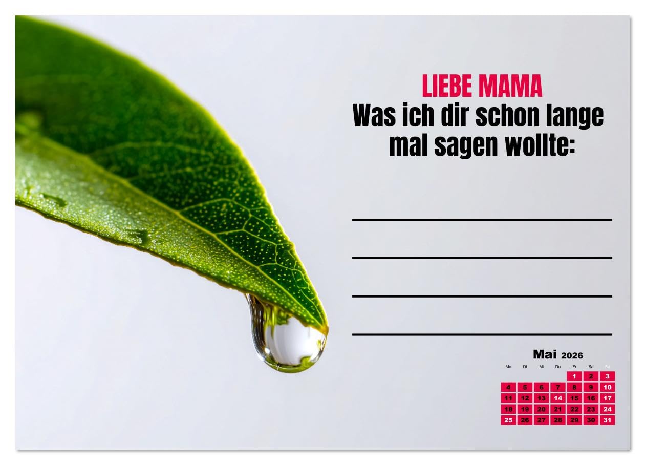 Kalender für Mamas - Was ich dir sagen will (hochwertiger Premium Wandkalender 2026 DIN A2 quer), Kunstdruck in Hochglanz: Kalender für Mamas zum ... Kalender für Mütter. (CALVENDO Menschen)
