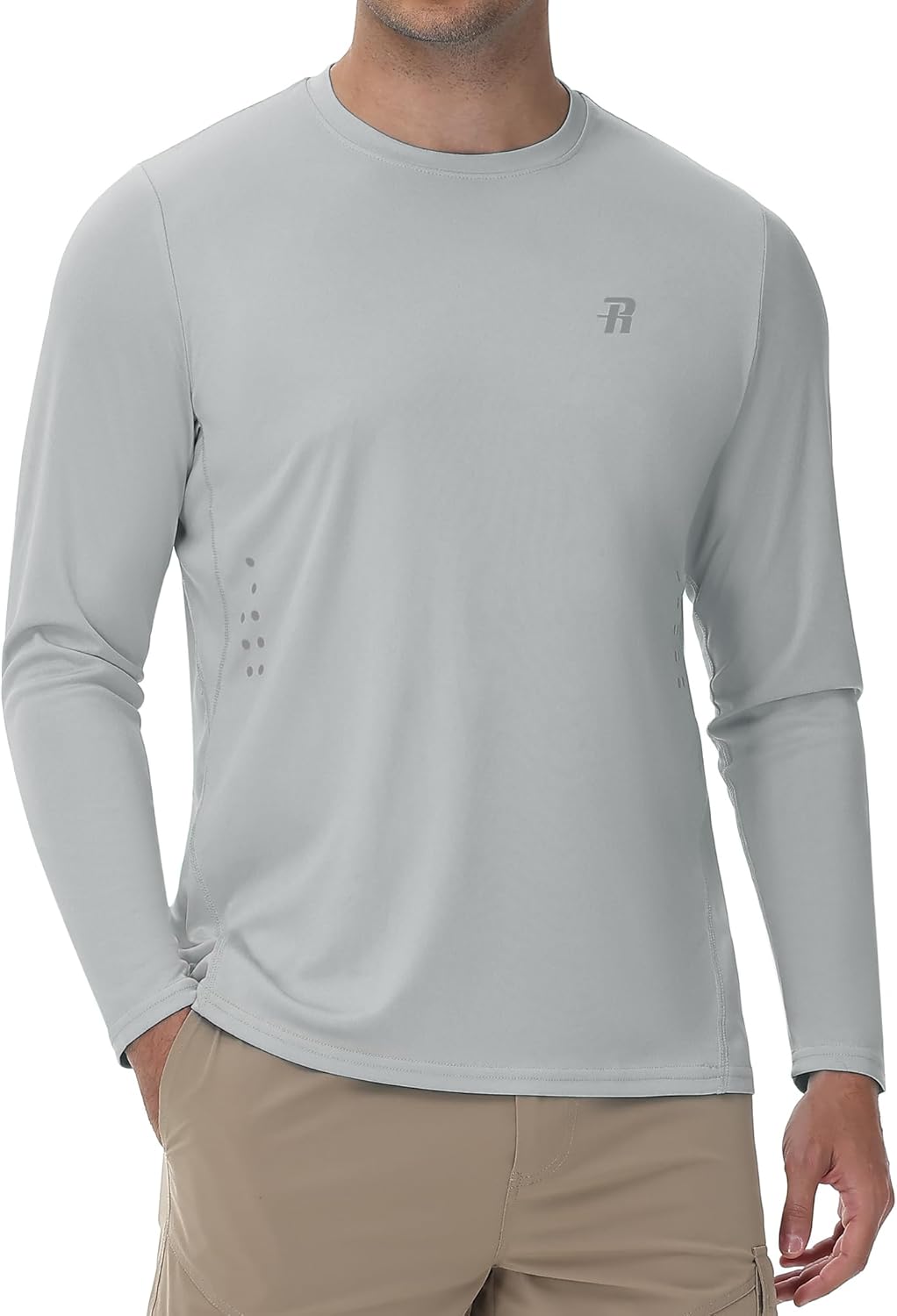 Runhit Men's UPF 50+ Sun Protection Shirts Long Sleeve UV Swim Shirt Fishing Hiking Running Rash Guard Quick Dry Lightweight