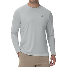 Mens UPF 50+ Sun Protection Shirts Long Sleeve UV Swim Shirt Fishing Hiking Running Rash Guard Quick Dry Lightweight