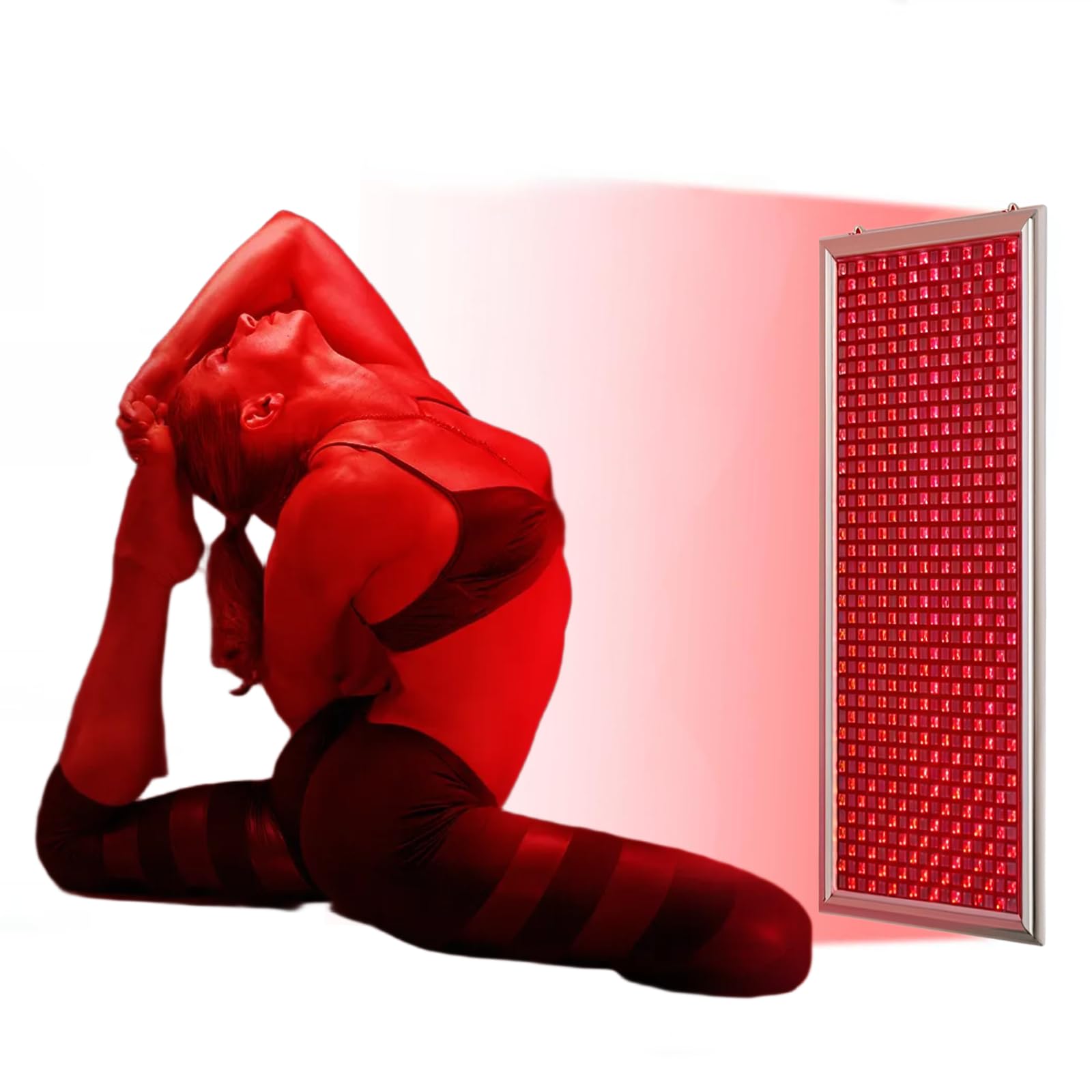 Lampada per terapia a luce rossa Pannello luminoso a infrarossi per tutto il corpo a 660nm e 850nm timer,5 livelli di luminosità e controller intelligente per il sollievo dal dolore muscolare,anti-età