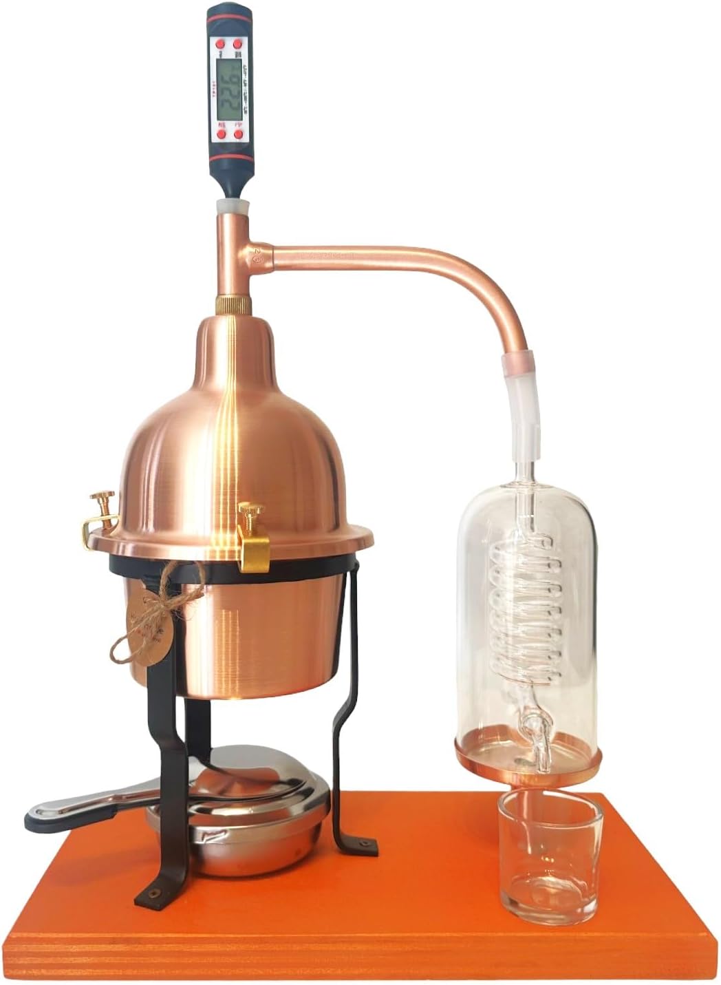CAFA Copper Alembic Distiller with Bohemian Glass Coil, 0.6 L Capacity Distilling Kit