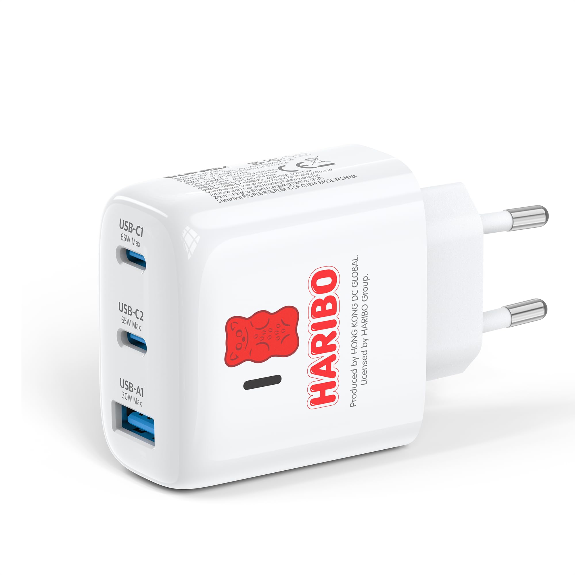 HARIBO USB C Ladegerät 65W 3-Port GaN Schnellladegerät