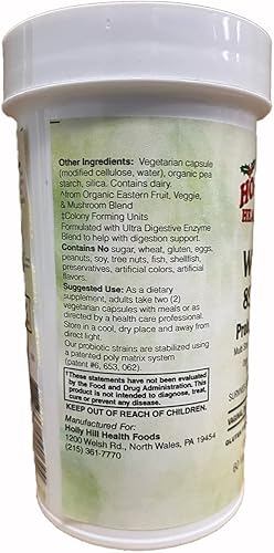 Miniatura 3 de Holly Hill Health Foods Fórmula probiótica de 85 mil millones de mujeres, 60 cápsulas vegetarianas