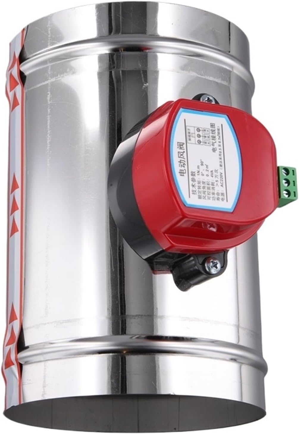 1pcs 125Mm Stainless Steel Electric Air Duct Damper Valve HVAC Air Ducting Motorized Air Damper AC220V Actuator Drive