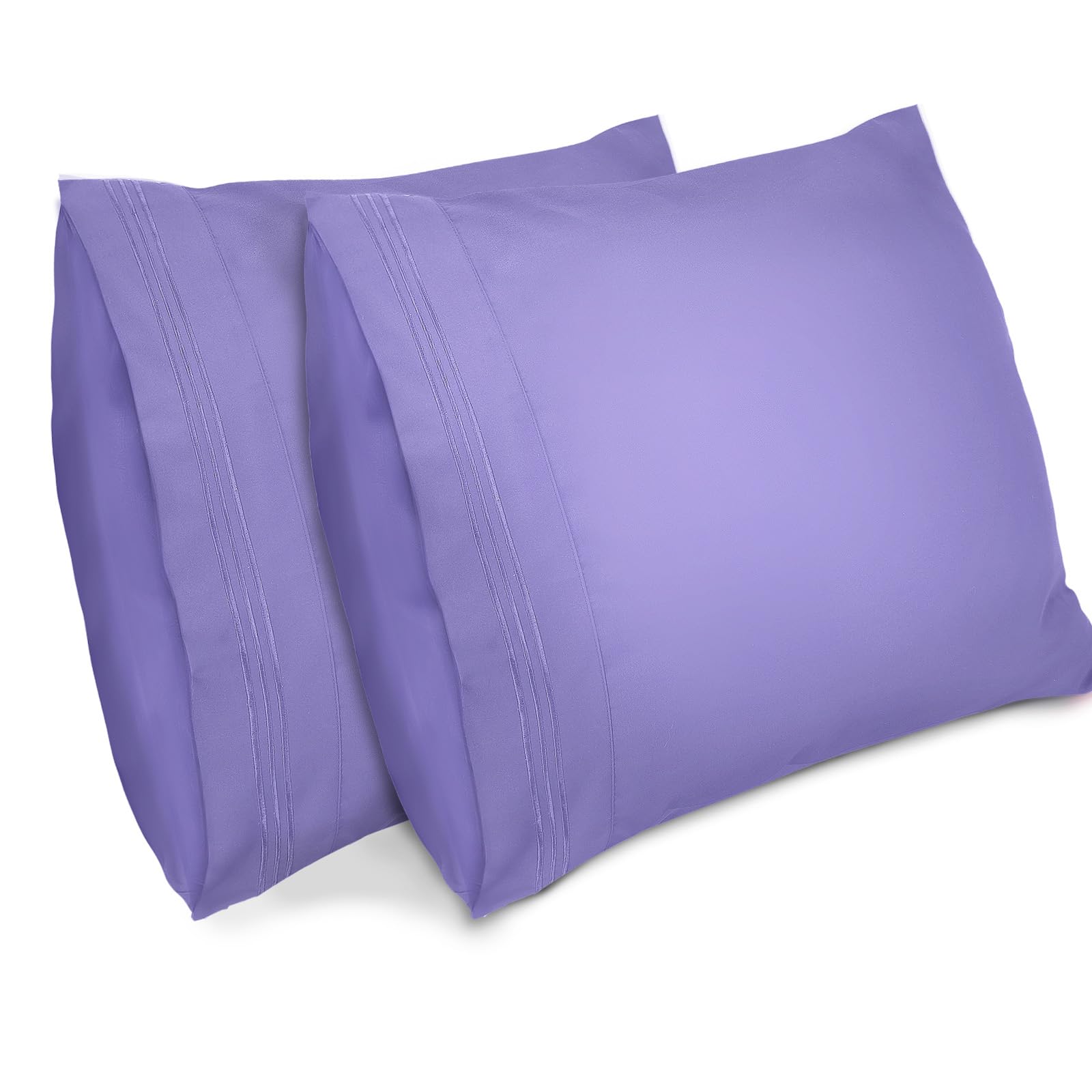 Lirex 2-Pack Fundas de Almohada 1800 hilos, Fundas de Almohada de Microfibra Suave Cepillada, Transpirables sin Arrugas y Lavables a Máquina (50x70 cm, Blanco) — view 29