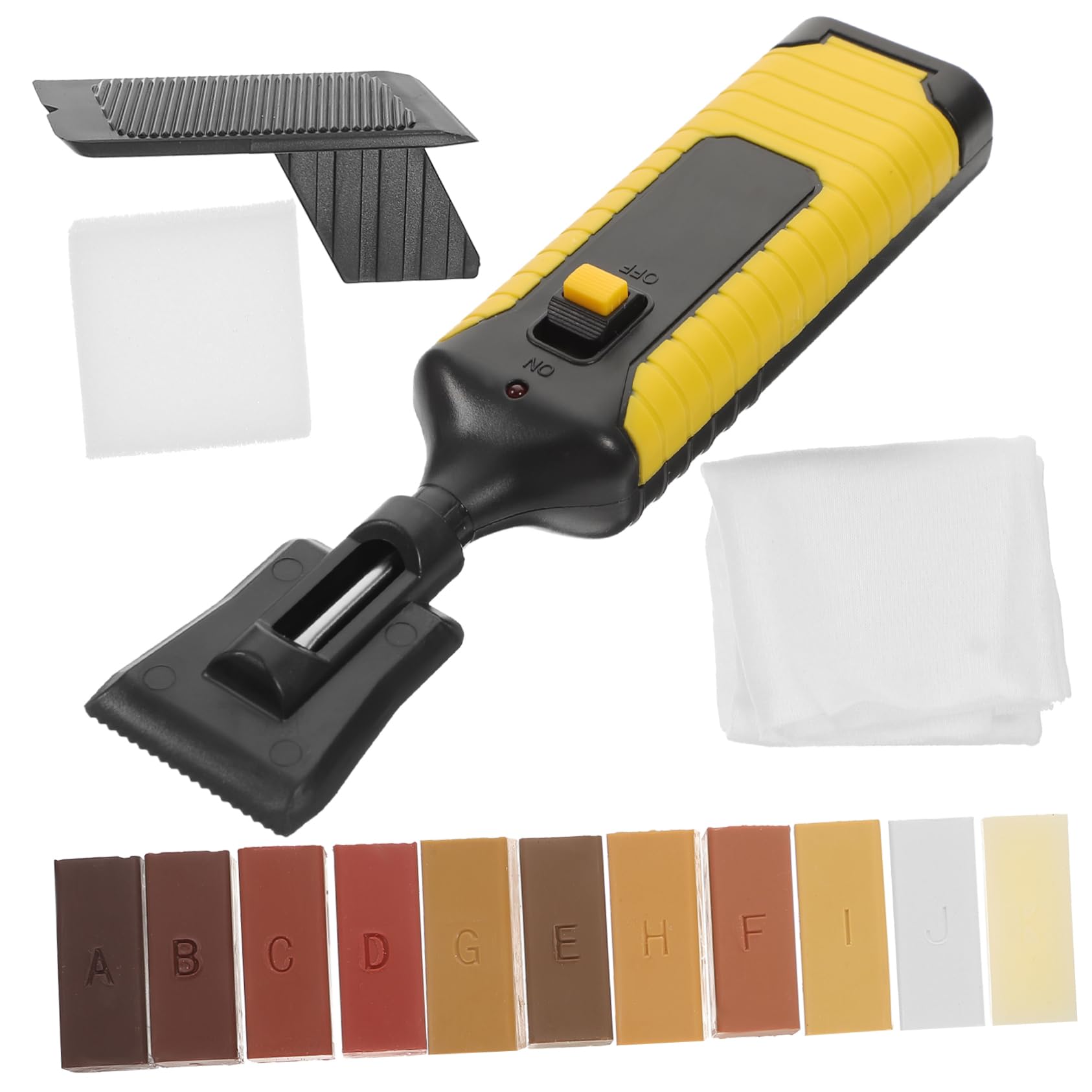 Kit de Reparación de Suelos Laminados 11 Colores y Cera | 1 Juego de Bloques de Abs y Cera, para Restauración de Madera y Muebles, Formas Adorables