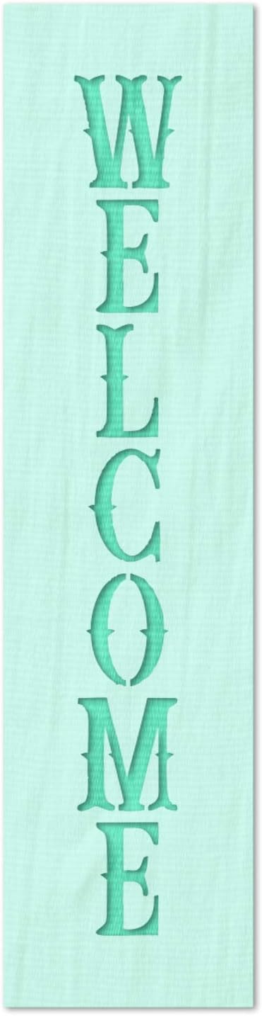 Stencil Stop Vertical Welcome Sign Text Stencil - Reusable for DIY Projects, Painting, Drawing, Crafts - 14 Mil Mylar Plastic (1.13 x 9 inches)