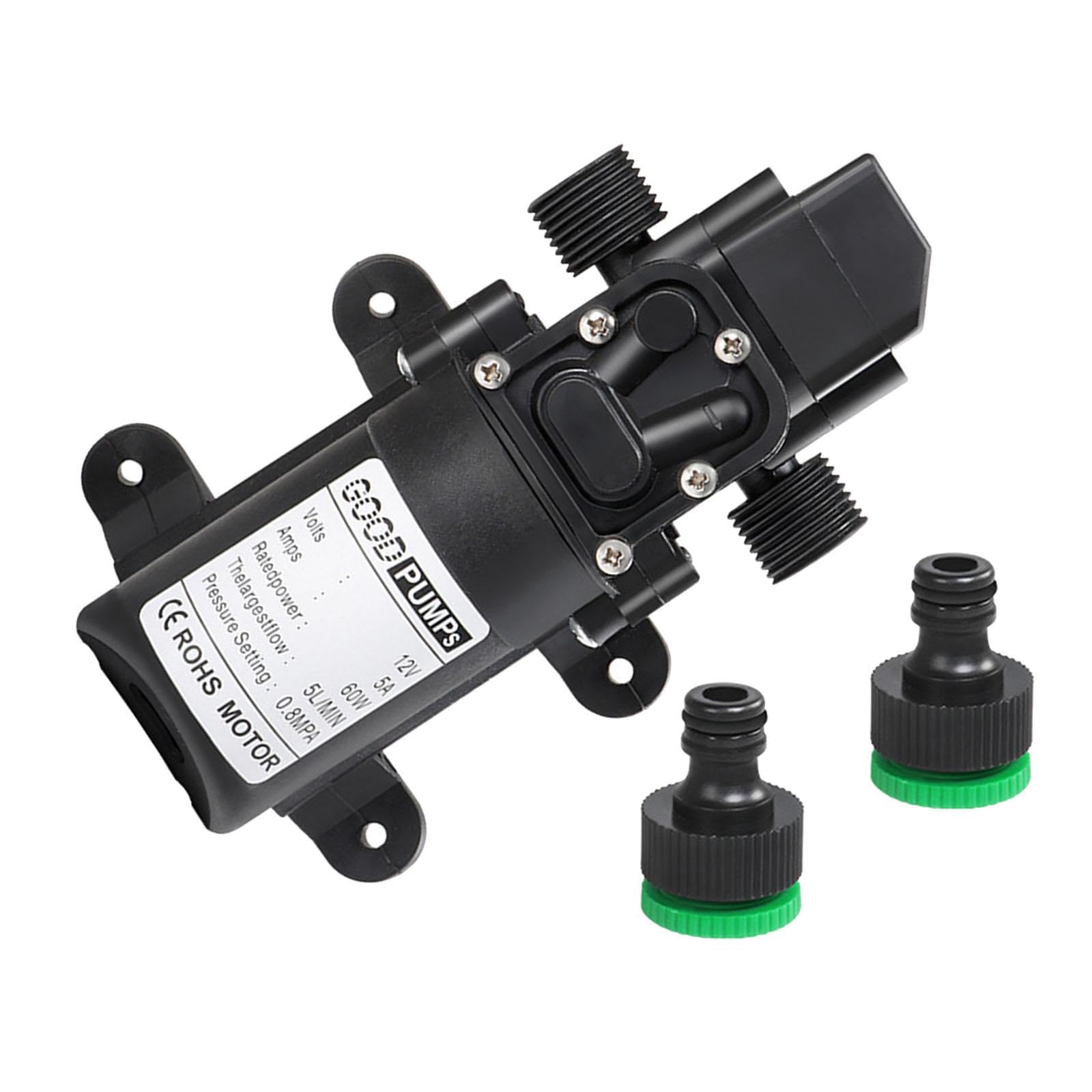 Colcolo Bomba de diafragma automática DC 12V 60W bomba de presión de agua para barco versátil totalmente sellada longitud 16,5 cm para barco marino resistente