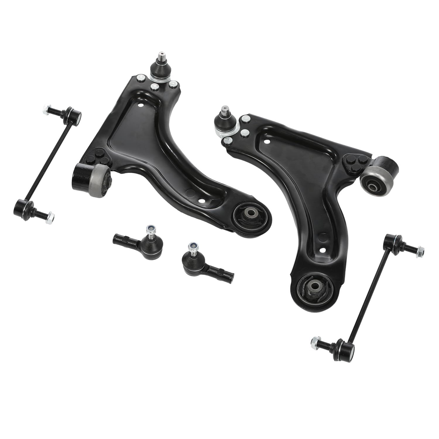 2x Querlenker mit Koppelstange + Spurstangenkopf Vorderachse Links Rechts Kompatibel mit Opel Combo, Corsa C X01, Tigra Twintop X04