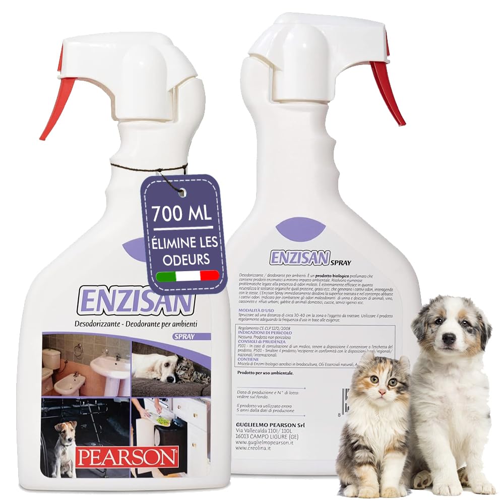 PEARSON Nettoyant Enzymatique Urine Chat et Chien Spray 700ML, Destructeur d'Odeur et Neutraliseur d'Odeur, Élimine Odeur Urine Chat et Chien, Spray Enzymatique Anti Odeur