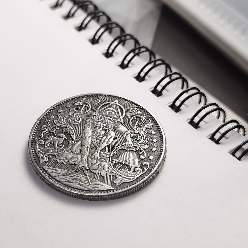 Amazon.co.jp: フリーメイソン アイ ワンダリング コイン アンティーク シルバー ドル コイン 刻印 アイパターン フリーメイソン  メダル : ホビー