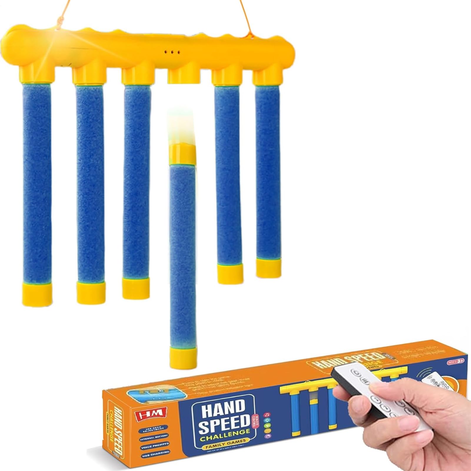 Générique Catching Sticks Challenge Game – ABS 38.5 x 21.5 cm | Reflex Game with Falling Sticks 3 Speeds Portable Adjustable | for Indoor Outdoor Home Garden Living Room Classroom School