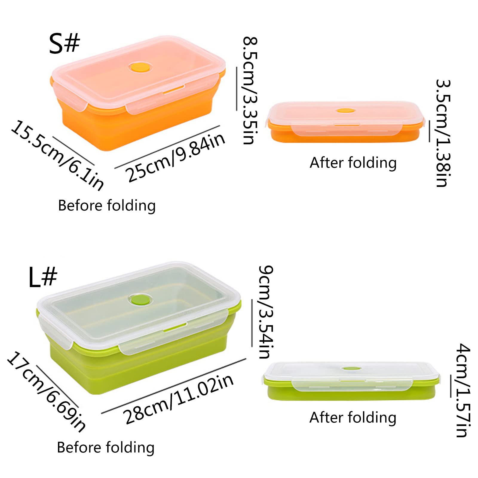 Lonchera plegable de silicona multifuncional Bento Box para alimentos