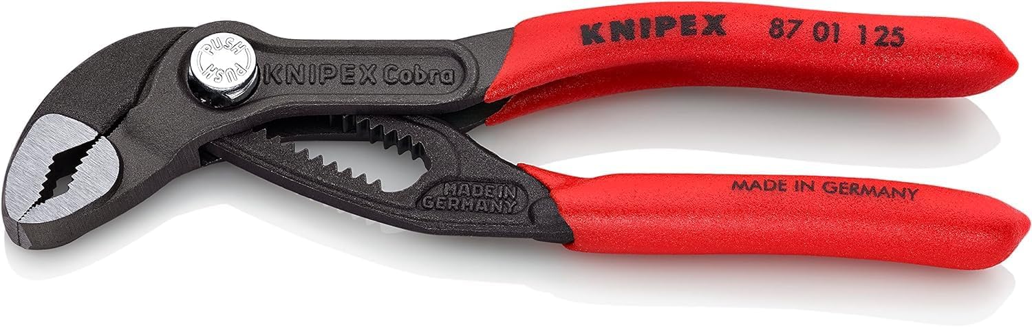 Cobra High-Tech Water Pump Pliers Self-Service Card with Non-Slip Plastic Coating 125 mm, 87 01 125 SB