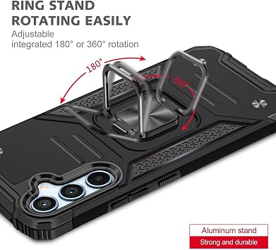 Case for Samsung Galaxy A54 5G, Tempered Glass [2 Pack] Protective Silicone TPU Shockproof Tough Armor Hard Cover - Black
