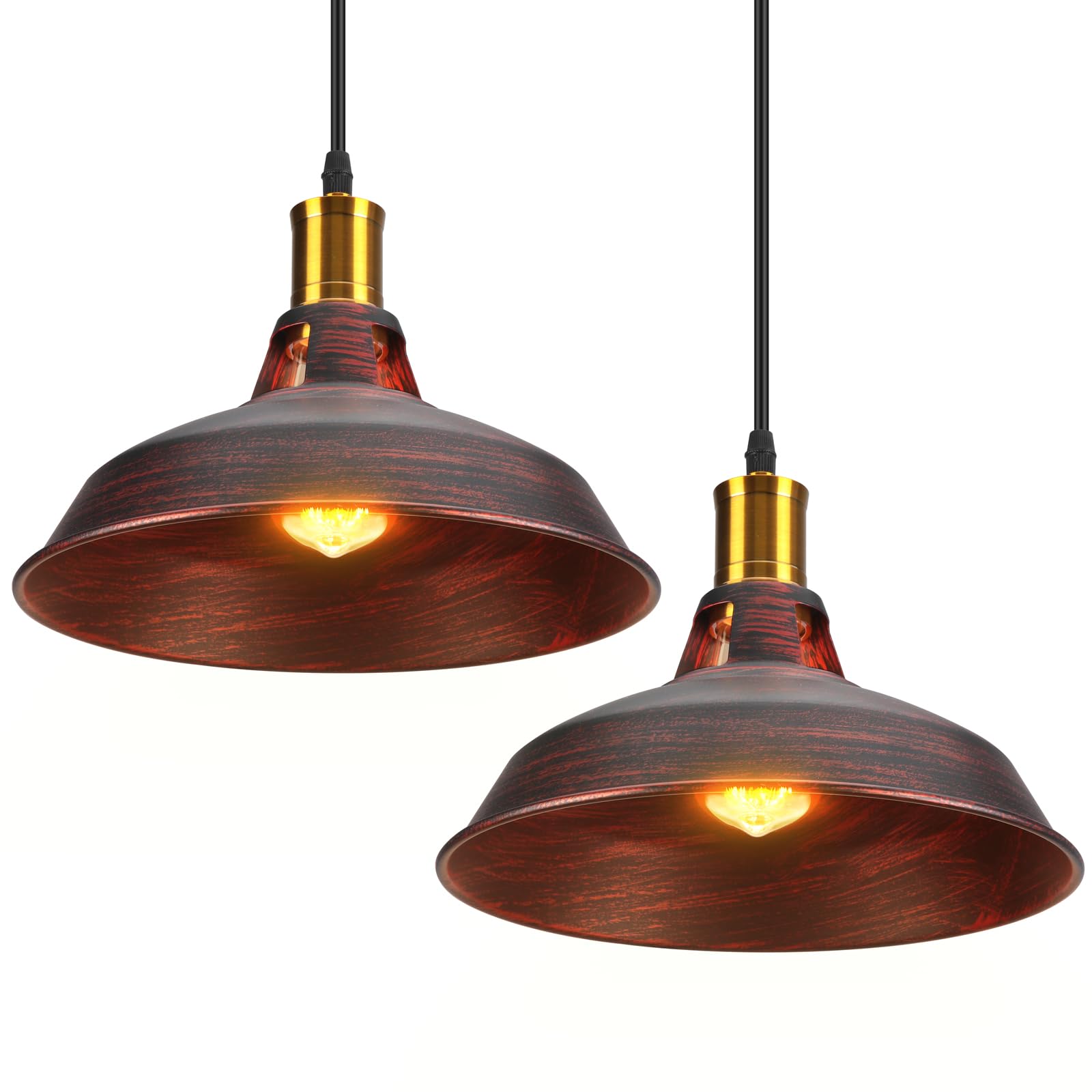 Lustre Suspendu Industriel Vintage E27 - Abat-jour Métal Noir/blanc Design Nordique