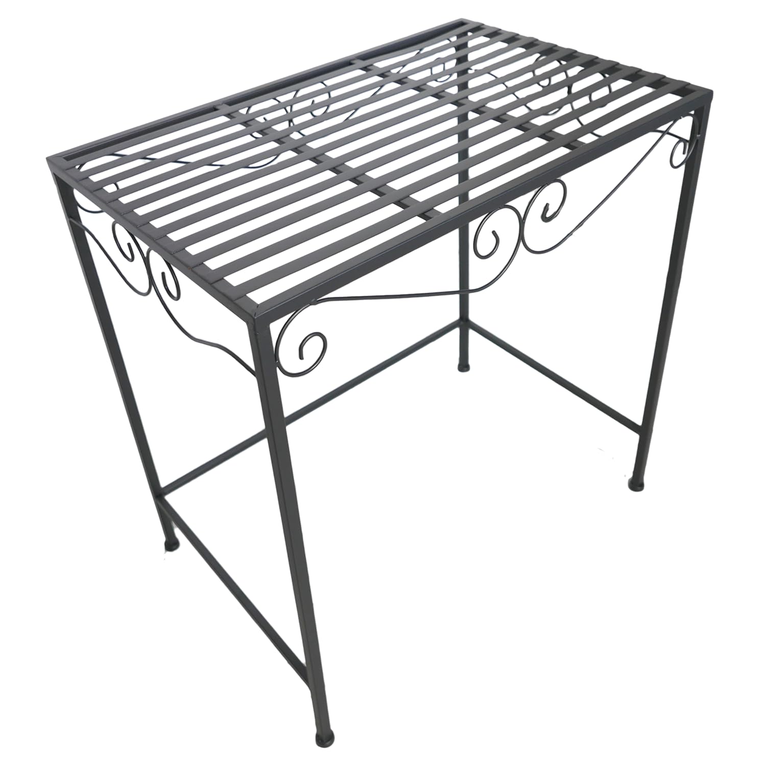 Blumenhocker Pflanzen Ständer Beistelltisch Metall schwarz rechteckig (52 x 52 x 32 cm)
