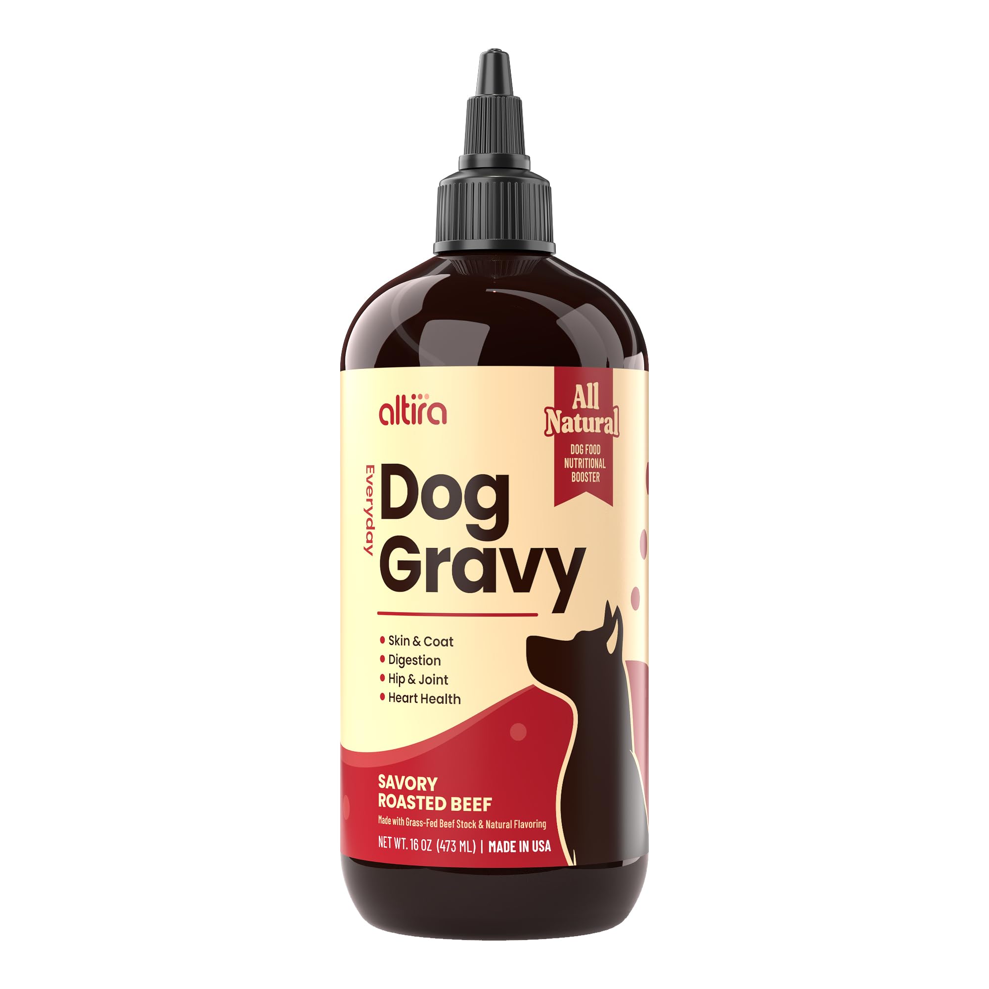Altira Everyday Dog Gravy Beef - Premium Wet Dog Food Gravy Toppers for Dry Food – Tasty & Nutritious with Essential Vitamins and Supplements – Hip