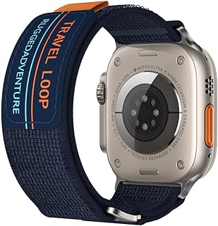 سوار رياضي ديزاينر تريل لوب قابل للتعديل متوافق مع ساعة ابل 49 ملم و45 ملم و44 ملم و42 ملم ومتوافق مع سلسلة اي ووتش الترا SE وSE 2 وسلسلة 3/4/5/6/7/8 من برينت مي