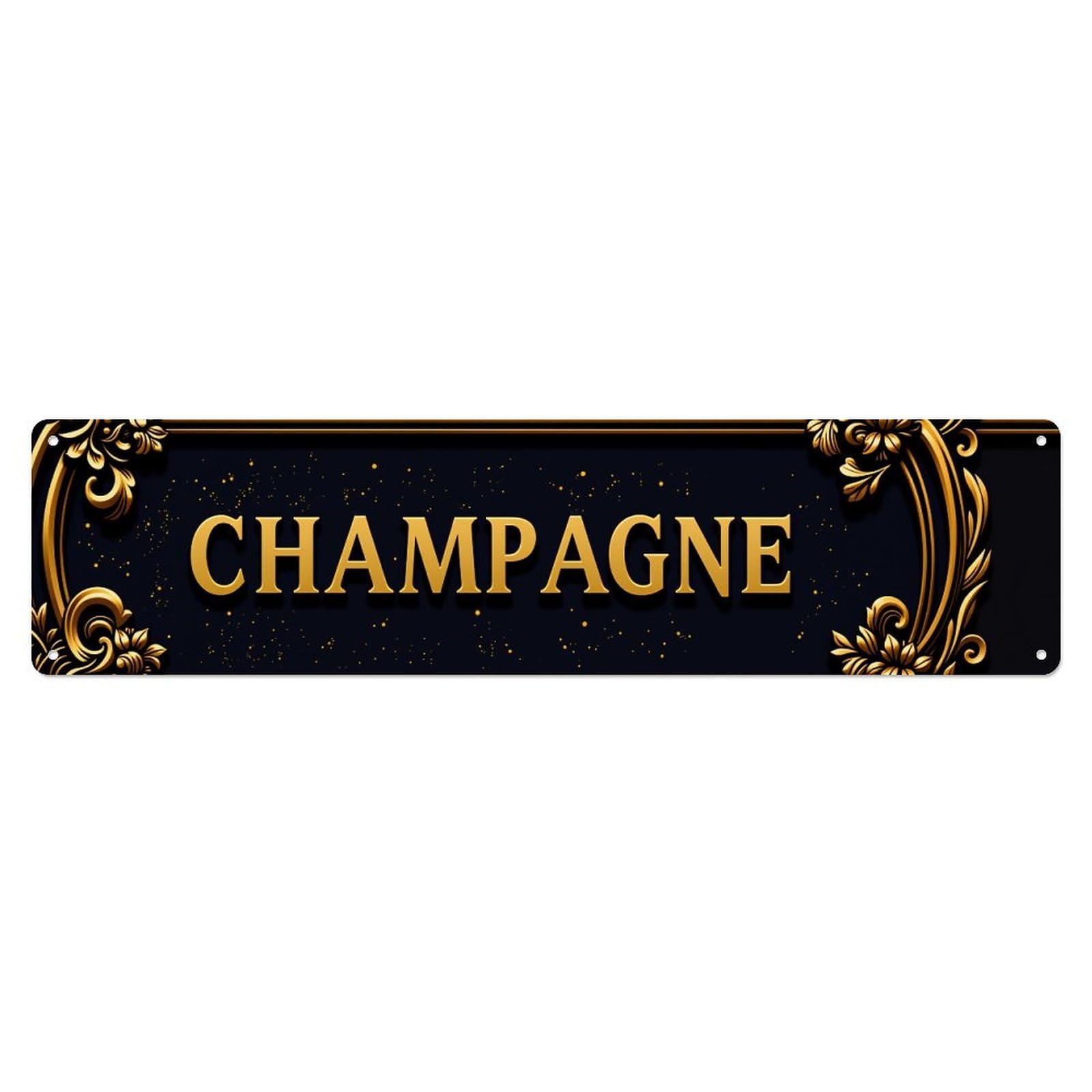 Golden Ornate Frame Design Tin Sign Vintage Metal Poster Retro Bar, Home, Man Cave, Kitchen, Laundry Room Wall Art Decor Gift 4x16 Inch