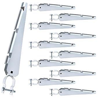Barb Wire Arm Extension Arm Barb Wire 1-3/8" Hot Dip Galvanized Steel Square Barb Wire Arm Barb Wire Arm Extension for Chain Link Fence All Bolts Included Top Rail 15