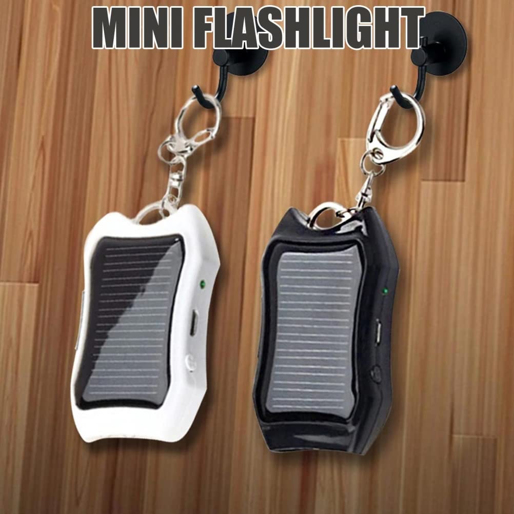 Powerbank Solaire 1200 mAh Chargeur Porte-clés pour Chargeur Solaire à Tête de Pelouse Mini Portable Porte-clés Mobile Solar Power Bank avec lumières LED