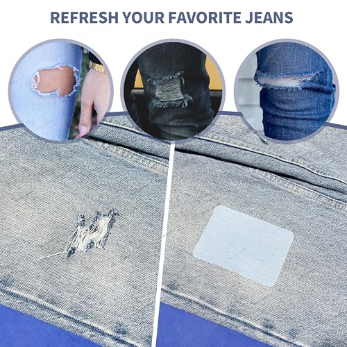 Image of Iron-on Repair Patch 20 Pcs Pack,Denim Patches for Jeans Kit 3 inch by 4-1 /4 inch, 100% Cotton Denim Iron-on Repair Patch,Jeans and Clothing Repair and Decoration Kit (Five Color)
