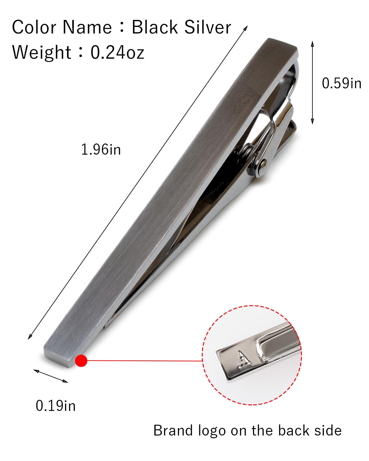 [TAVARAT] Krawattenklammer Krawattenklammer für Herren Schwarz Silber Krawattennadel Tps-043