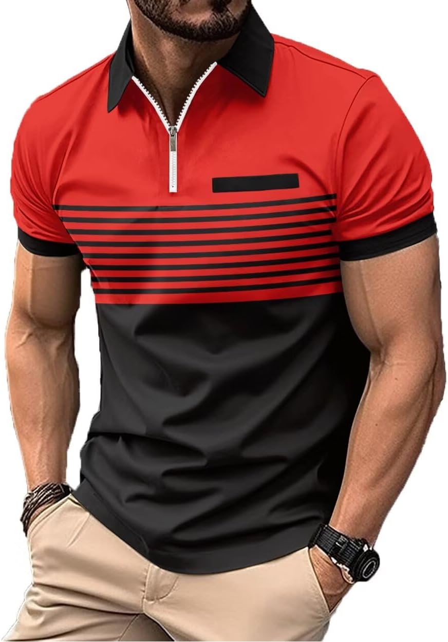 Red Black Stripe Splicing