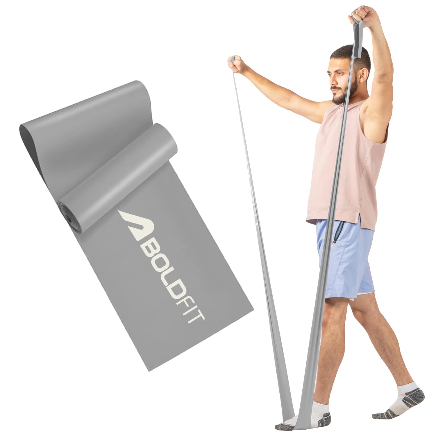 Boldfit Resistance Band Pilates Resistance Bands for Workout Exercise for Home Gym Fitness Band for Stretching Exercise Band for Women Resistance Bands for Workout for Men Theraband