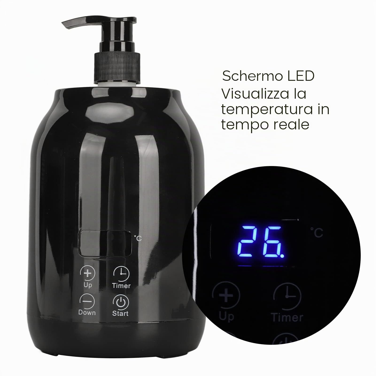 Scalda-Olio Essenziale, Scalda-Olio Massaggio, Regolazione della Temperatura del Display a LED, Scaldabiberon per Olio Massaggio Singolo, 110-240 V (Spina UE)