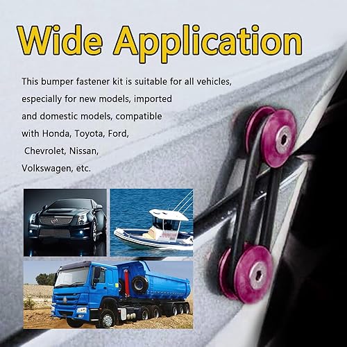 Miniatura 20 de ASUBHA Juego de 4 clips universales de liberación rápida para parachoques delantero y trasero, solución de fijación definitiva para liberación Negro